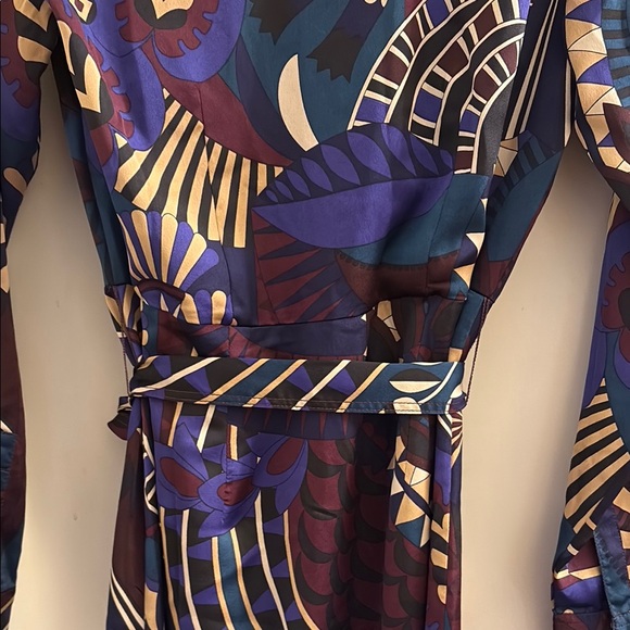 Ann Taylor Long Sleeve Dress in Purple and Gold - Picture 12 of 13